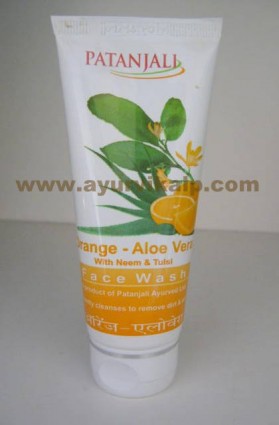 Pantanjali, ORANGE-ALOE VERA, With Neem & Tulsi Face Wash, 60g, For Skin Care